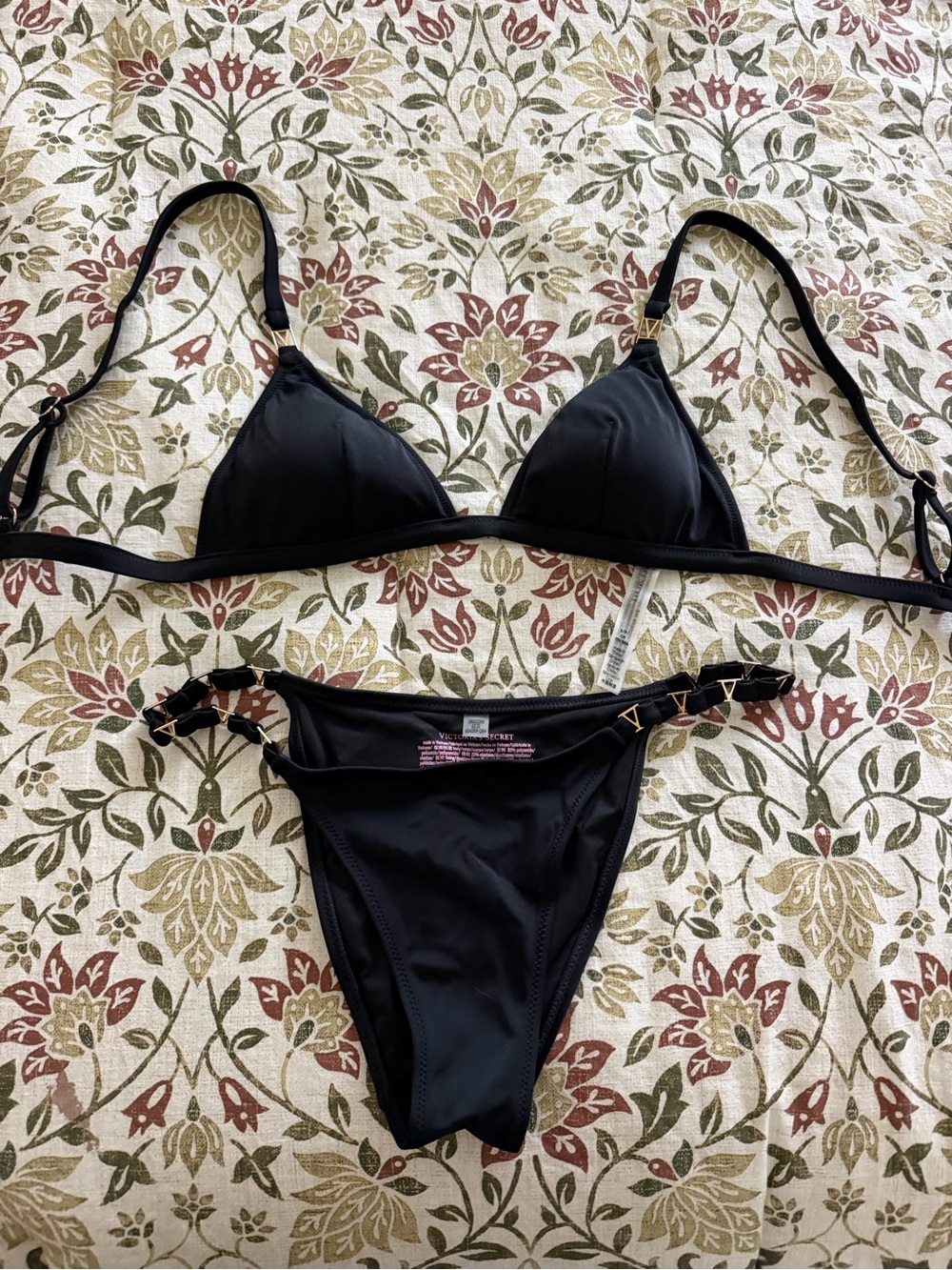 Victoria’s Secret Women’s Sexy Black Bikini Swimming Suit Set 2 Piece Size Small